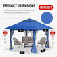 CROWN SHADES 13x13 Pop Up Gazebo, Canopy Tent, Gazebos on Clearance - Outdoor Gazebo for Backyard & Patio Furniture - Carpa Pop Up Tent with Wheeled STO-N-Go Cover Bag (Blue)