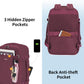 ECOHUB Travel Backpack for Women, Carry on Backpack with USB Charging Hole, Spirit Airlines Personal Item Bag Flight Approved, 15.6 Inch Laptop Backpack with Anti Theft Pockets, 30L, Red