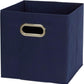 Household Essentials 81-1 Foldable Fabric Storage Bins | Set of 6 Cubby Cubes with Handles | Navy Blue, 6 lbs