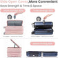 3 Piece Luggage Set 100% PC Hardshell, Front Opening Expandable Suitcase (20/24/28) with Laptop Compartment & Free Custom PVC Covers, Trunk Style Lightweight Spinner Wheels TSA Lock (Pink)