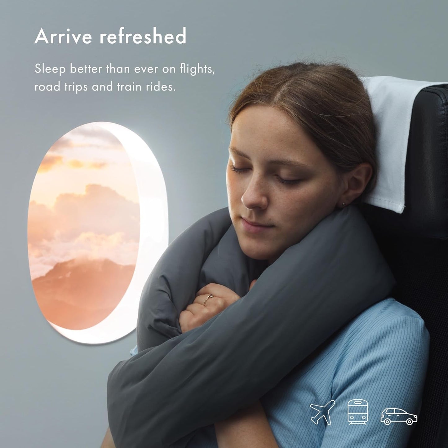Huzi Infinity Pillow - Travel Neck Pillow - Versatile Soft 360 Support Scarf - Machine Washable - Home Travel Flight Road Trips Airplane Sleeping (Rose)
