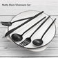 Matte Black Silverware Set, VANVRO 60-Piece Stainless Steel Flatware Set, Satin Finish tableware Cutlery Set, Service for 12, Home and Restaurant, Dishwasher Safe
