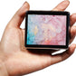 Silver Vintage Pill Box 7 Day Metal Pill Box with Mirror and 8 Compartments Cute Travel Pill Organizer for Purse (Gold Pink Marble)