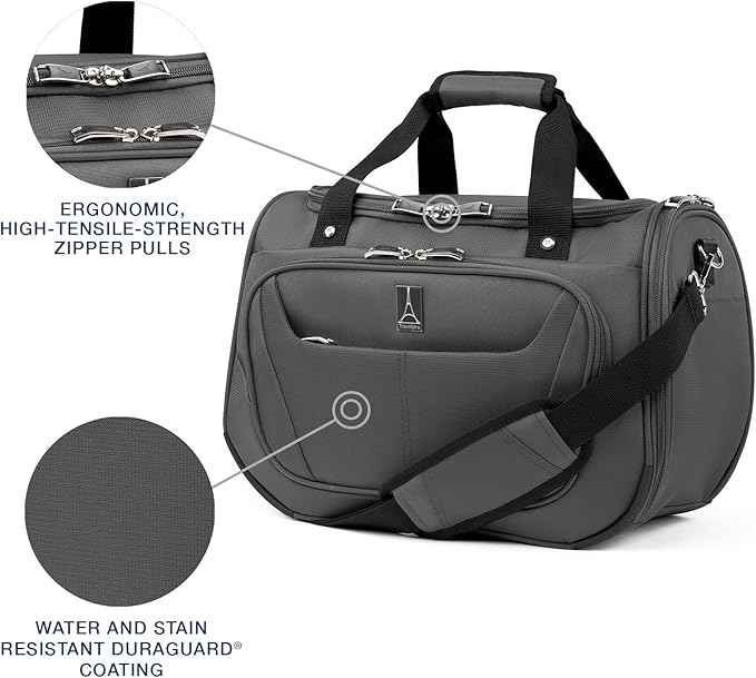 Travelpro Maxlite 5 Softside 2pc Set Expandable Carry On Luggage with 4 Spinner Wheels/Soft Underseat Tote, Lightweight Suitcase, Men and Women, Shadow Grey