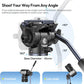 ULANZI Ombra Video Ⅱ Camera Tripod with Fluid Head, 61.5" Travel Tripod with 360° Rotated Arca Quick Release Plate, Portable Stand for Phone Camera Vlogging Video Shooting with Carry Bag Phone Clamp