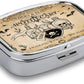 Metal 2 Compartment Pill Organizer Travel Friendly Portable Compact Pill Box Cute Pill Case to Hold Vitamins,Fish Oil,Supplements,Meds,Tablet for Purse,Pocket. (Bottles and Skeletons)