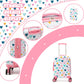 Kid’s Luggage Set 5 Piece Suitcase Set 16’’ Hardside Luggage with Spinner Wheels Girls Carry on Toddler Travel Rolling Suitcase Carry on Luggage Airline Approved