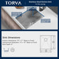TORVA 15 x 17 Inch Undermount Kitchen Sink, Premium 304 Stainless Steel Bar Sink - 9 Inches Deep Basin Single Bowl Sink