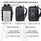 Vacuum-sealed travel computer backpack, Water-Resistant, With vacuum pump, Multiple Compartments, Anti-theft combination lock(Blue)