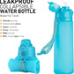 TakeToday Collapsible Water Bottles 20oz, Leak Proof, BPA-Free, Foldable Silicone Travel Water Bottle with Straw Strap for Cycling, Hiking, Outdoors