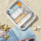 KOTORA TSA Approved Toiletry Bag with Mini Clear Makeup Bag Travel Size Beach Pool Bag Car Accessories for Women Her (2White)