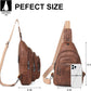 10L Crossbody Sling Bag for Women Men Anti Theft Cross Body Fanny Pack Belt Bag Purse Gifts for Women Faux Leather, Brown