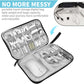 Electronics Organizer Travel Case,Electronic Accessories Storage Bag,Portable Waterproof Cable Organizer Bag,with 5 Cable Ties，for Travel,Work-Black