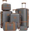 Joyway Luggage Set 3 Piece Suitcase Sets with Spinner Wheel,Hardside Expandable Travel Laggage with TSA Lock (13/20/24/28 Grey brown