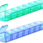 Extra Large Pill Organizer 2 Pack, XL Pill Box 7 Day, Weekly Pill Case with Large Capacity, Jumbo Organizer, BPA Free (Blue+Green)