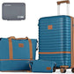 Joyway Expandable 24 Inch Luggage with Spinner Wheels, Lightweight Hard Shell Medium Checked Suitcase, 3 Piece Luggage Sets with TSA Lock, Blue