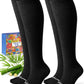 Bamboo Viscose Compression Socks for Women Men 2 Pairs 15-20mmHg Knee High Compression Socks Travel Nurse