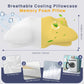 Dual-Height Cervical Neck Pillow for Pain Relief, Memory Foam Pillows with Cooling Tech -3D Ergonomic Support, Cooling Cover, for Side/Back/Stomach Sleeper Pillow, Minimalist Style - White