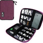 Electronics Travel Organizer,Portable Waterproof Electronic Travel Storage Bag for Small Charging Cord Storage,Charger,SD Card etc,for Travel,Business-Purple Black
