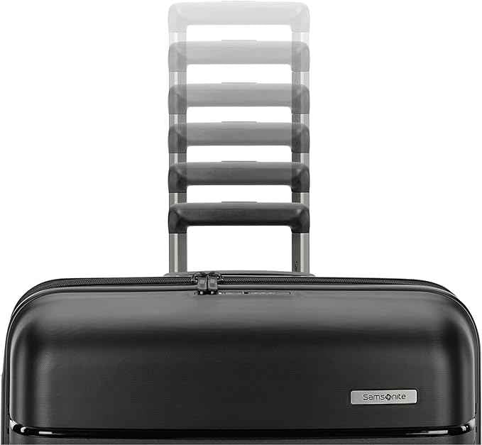 Samsonite Elevation Plus - Large Hardside Luggage - Scratch Resistant Polypropylene Shell, RightHeight™ Adjustable Handle, Integrated AirTag Holder, TSA Lock, WetPak™ Compartment - Triple Black