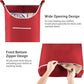 Hanging Laundry Hamper Bag Behind Door Hampers for Laundry Hanging Save Space Zipper Laundry Hamper Door Hanging with 2 PCs Stainless Steel Hooks Suction Hooks for Wall/Bathroom (Red-2Pack)
