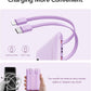 Mini Portable Charger with Built-in Cables 22.5W Fast Charging Power Bank USB-C Small Battery Pack 10000mAh Travel Essential Slim Battery for iPhone 16/15/14, Samsung 25/24, and More