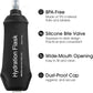 GYGYL Soft Flask, TPU Collapsible Soft Water Bottle for Hydration Pack, Running Vest, Leak-Proof Folding Water Bottle for Hiking Cycling Climbing Jogging-150ml Black, 2pcs