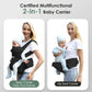 FRUITEAM Baby Carrier Newborn to Toddler 6 in 1 Hip Waist Stool with Head and Lumbar Support, Safety - Certified Hip Seat Carrier, Adjustable & Removable Baby Carrier for All Seasons, Black