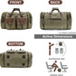 Wildroad 60L Travel Duffel Bag, Expandable Canvas Genuine Leather Duffle Bag Upgraded Overnight Weekender Bag Carry on Bag - Roamly