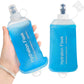 GYGYL Soft Flask, TPU Collapsible Soft Water Bottle for Hydration Pack, Running Vest, Leak-Proof Folding Water Bottle for Hiking Cycling Climbing Jogging-250ml Blue, 2pcs
