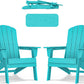 Folding Adirondack Chair - Extended Ergonomic Backrest, Cup Holder - Easy Assembly - Durable HDPE Plastic, Weather Resistant & Maintenance-Free - Lawn, Patio, Deck Supports 380lbs Aruba