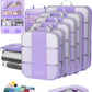 10 Set Compression Packing Cubes for Travel Essentials,Compressible Expandable Packing Cubes for Suitcase,OlarHike Luggage Organizer Bags for Travel,Handy Helper for Organizing Clothes(Light Purple) - Roamly