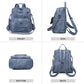 PU Leather Backpack Purse for Women Fashion Multipurpose Design Handbag Ladies Shoulder Bags Travel Backpack Blue