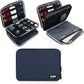 BUBM Double Layer Electronics Organizer, Travel Gadget Bag for Cables, Memory Cards, Flash Hard Drive and More, Fit for iPad or Tablet(up To 9.7")--Large, Dark Blue