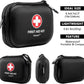 Mini First Aid Kit - 120 Piece Small Waterproof Hard Shell Medical Kit for Car, Home, Office, Travel, Camping, Sports, Outdoor, School - Emergency First Aid Supplies and Survival Kit (Black)