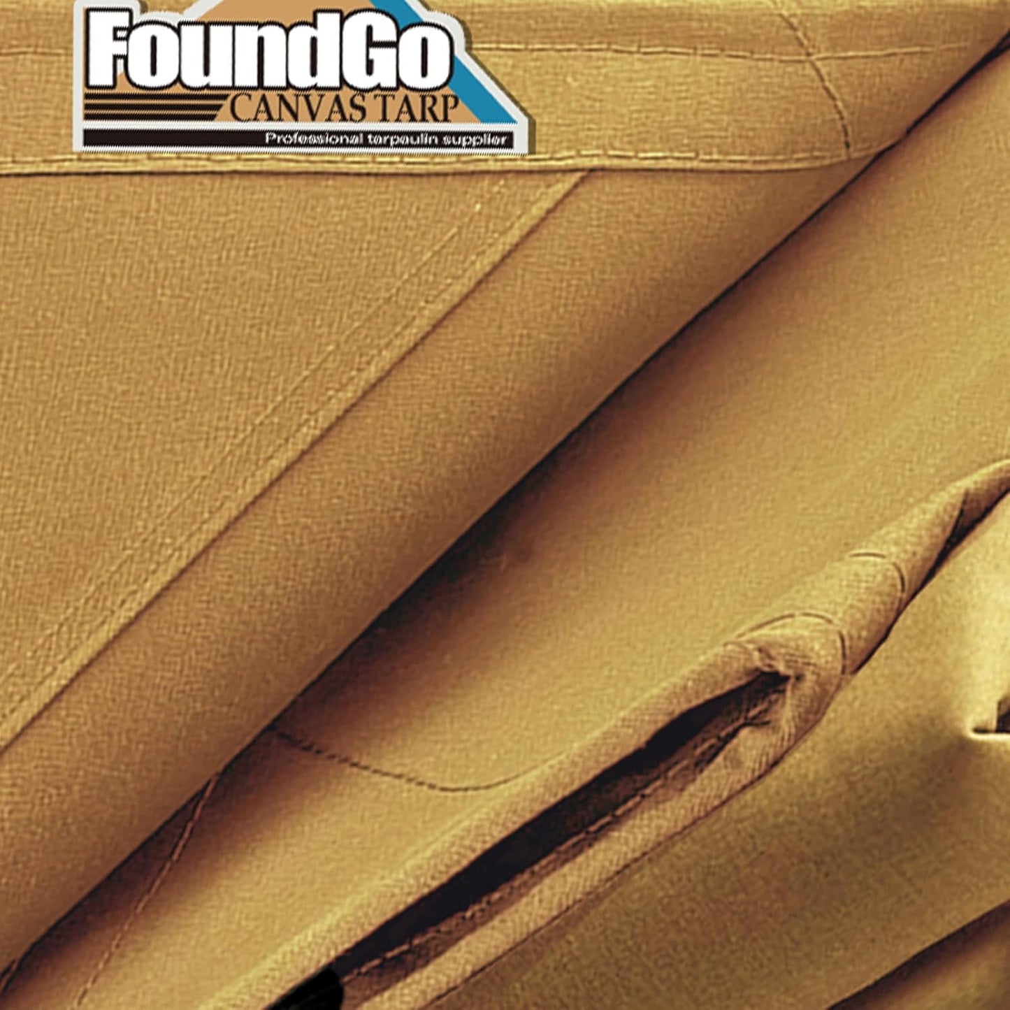 FoundGo 20x30ft Canvas Tarp 22 Mil Tarps 14 oz Canvas Tarpaulin Heavy Duty Cloth Water/UV Resistant Cover with Rustproof Grommets & Ropes for Cars,Roofs,Boats,Camps,Sunshades，Moisture Barrier -Tan