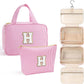 YOOLIFE Travel Toiletry Bag for Women - Hanging Toiletry Bag, Personalized Initial Toiletry Bags for Traveling Women, Portable Travel Toiletry Bag for Toiletries, Cosmetics - Letter H,Pink