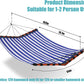 TegerDeger 12FT 2 Person Hammock Large Hammock Quick Dry 450LB Capacity with V Shaped Hardwood Spreader Bar & Nylon Rope for Outside, Patio, Garden, Backyard, Beach, Poolside - Blue Stripes
