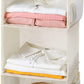 MAX Houser 3-Shelf Hanging Closet Organizers, Collapsible Closet Hanging Shelves for Camper, Nursery Hanging Organizers, Beige, 2-Pack