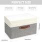 8 Pack Storage Bins Foldable Storage Boxes Fabric Storage Box with Lid & Handle Large Washable Organizer Bulk for Office, Home, Books, Clothes, Bedroom, Closet, (15INx10INx10IN White/Grey)
