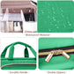 Toiletry Bag for Women with Jewelry Organizer Compartment, Travel Makeup Cosmetic Bag with Hanging Hook for Full-sized Toiletries, Shampoo - Green