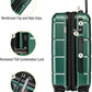 KYME Green Carry On Luggage 22x14x9 Airline Approved Expandable 20 Inch Hardshell Carry On Suitcase with Wheels TSA Lock Small Travel Rolling Luggage with Cup Holder for Men Women