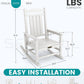 SERWALL Outdoor Rocking Chair Set of 2, HDPE Patio Rocking Chair All-Weather Porch Rocker for Balcony, Yard, White