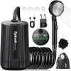 Portable Shower for Camping Essentials: 10000mAh Rechargeable Battery Powered Shower, IPX8 Waterproof Camp Shower Pump, 5-Speed Outdoor Shower with LED Display, Camping Gifts for Men, Dog Bath, Hiking