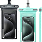 wellhouse Waterproof Phone Pouch, Waterproof Phone Case for iPhone 16 15 14 13 12 Pro Max XS Samsung, IPX8 3D Cellphone Dry Bag Beach Essentials (2 Pack - Black & Green 8.0", 8 inch)