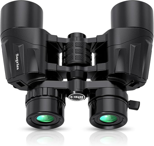 6-16x40 HD Zoom Binoculars for Adults, High Powered, Large View, BAK4 Prism, Waterproof, Clear Low Light Vision for Bird Watching,Hiking, Travel