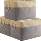 TheWarmHome Storage Bins Baskets for Organizing - Extra Jumbo 3 Pack 20.5Lx15.7Wx13.8H Sturdy Fabric Storage Basket for Shelves, Decorative Foldable Closet Nursery Toy (Gold&Grey)