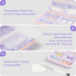 Travel Pill Organizer Box with Medicine Labels, 7 Compartments Portable Pill Case, Daily Medication Organizer Storage Pill Container for Pocket Pharmacy(Purple, L)