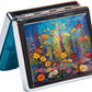 Cute and Portable Metal Pill Organizer – 8 Compartments, Elegant Chrome Finish, Ideal for Travel and Daily Use (Vibrant Wildflowers)