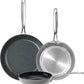 Nuwave 3-Piece 8”, 10”, 12” Forged Lightweight Frying Pan Set, G10 Healthy Duralon Blue Ceramic Ultra Non-Stick, Ergonomic Stay-Cool Handles, Induction-Ready & Works on All Cooktops